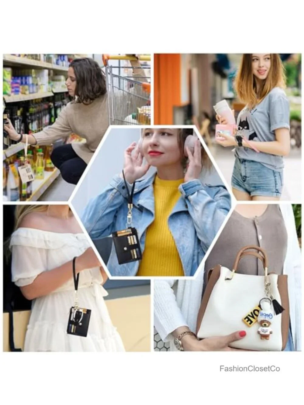 RFID Blocking Wristlet Keychain Wallet with Card Slots and Zipper Compartment